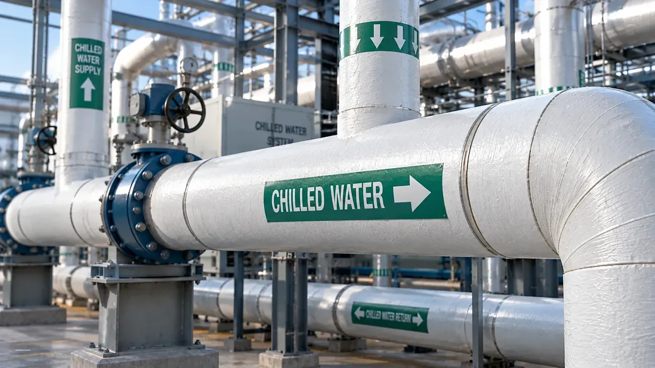 Insulated chilled water and refrigeration piping