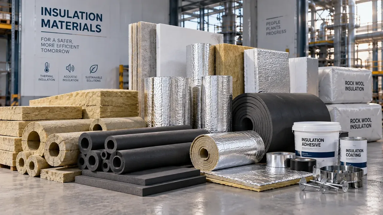 Insulation materials including rock wool, glass wool, calcium silicate and ceramic fibre